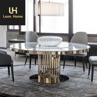 Table à manger ronde de luxe moderne ensemble de chaises 4 6 8 places salon restaurant meubles designs
