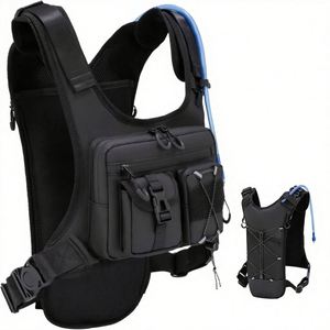 Sac à dos d'hydratation tactique léger en nylon et polyester pour la course à pied, avec poche poitrine et poche à eau de 2L, imperméable - Product Image 1