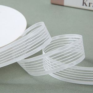 Ruban en organza rayé élégant de 2,5 cm de large pour emballage cadeau, 100 yards/rouleau – Offre Spéciale - Product Image 2
