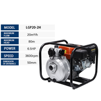 Pompe à eau à essence multi-étages haute puissance QY LGP20-2H 6,5 CV haute pression 20 m³/h avec joint en acier inoxydable pour inondations d'urgence