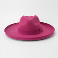 Nouveau gros mode femmes large crayon bord luxe 100% polyester avec ruban arc Fedora chapeaux en feutre