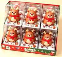 Décorations de Noël : Élan, Père Noël, Bonhomme de neige, Renne – Jouets à presser anti-stress musicaux pour la décoration de bureau et l'ambiance festive