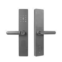 Cerradura Inteligente para Hogar con Panel Grande, Desbloqueo por APP, Cinco Métodos de Desbloqueo, Pantalla Digital OLED, Wi-Fi, Contraseña Electrónica, Llave, Aleación de Aluminio, Huella Dactilar para Dormitorio