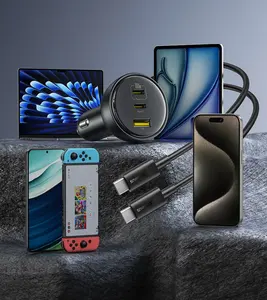 <span class=keywords><strong>Chargeur</strong></span> de voiture <span class=keywords><strong>Baseus</strong></span> 152.5W <span class=keywords><strong>100W</strong></span> Charge rapide PD3.0 QC4.0 USB Type-C <span class=keywords><strong>Chargeur</strong></span> de téléphone pour IPhone16 15 Samsung Xiaomi Laptops Tablet - Product Image 6