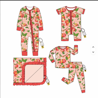 Combinaison bébé en bambou à manches longues, imprimé fruits, durable et extensible, pour usage quotidien, collection automne/hiver, best-seller personnalisé