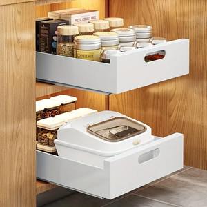 Organisateur de <span class=keywords><strong>tiroir</strong></span> de <span class=keywords><strong>cuisine</strong></span> extensible à glissière lisse, sans clou, avec cadre en métal robuste sous l'armoire - Product Image 3