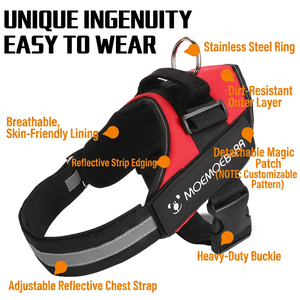 K9 Dog Chest Harness Red Black Adjustable Anti Escape Medium Large Dogs Pet Leash Safety Vest Style - Product Image 3
