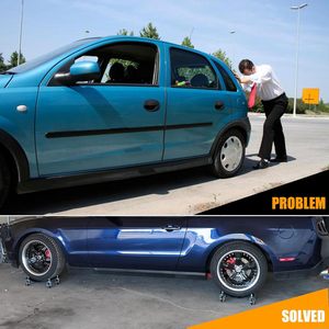 <span class=keywords><strong>Dolly</strong></span> Mobil Logam Tugas Berat dengan Roda, Alat Pendorong Ban Kendaraan, Pengoperasian Manual, Kapasitas Total, Warna Perak - Product Image 4