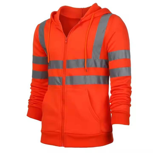 Men's High Quality LED Flash Hi Vis Customizable Logo <b>Vest</b> <b>Long</b> <b>Sleeve</b> Polyester Work Jacket Reflective Hooded Sweatshirt Hi Vis - Product Image 3