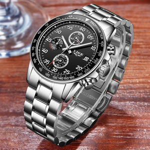Oem Odm <b>Men's</b> Fashion Sport Quartz <b>Watch</b> Alloy Stainless Steel Strap Glass Water Resistant 3BAR Chronograph Pointer 42mm Simple - Product Image 5