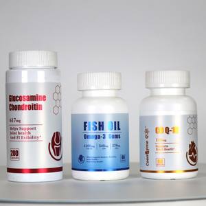 Bleu rouge rose jaune or estampage à chaud autocollants vitamine cosmétiques huile de poisson protéine poudre plastique personnalisé privé bouteille étiquettes - Product Image 3