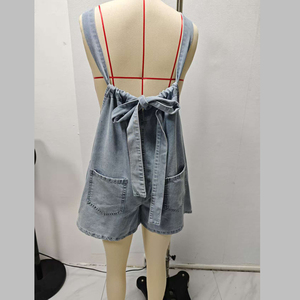 Channel Cute 2025 Summer Jean Rompers for Women Casual Travel Denim Bib <strong>Overall</strong> <strong>Shorts</strong> With Back Pockets - Product Image 4