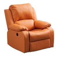 Fauteuil de massage électrique inclinable en cuir, canapé simple avec fonction balancelle rotative chauffante à 170 degrés