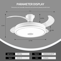 Nouveau ventilateur de plafond LED moderne de 42 pouces avec lumière et télécommande de haut-parleur Bluetooth Lustres 72W RGB ventilateur de plafond lumière