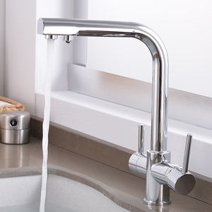 Robinet de <span class=keywords><strong>cuisine</strong></span> industriel moderne et contemporain à double poignée, 3 voies, purificateur d'eau, en acier inoxydable, filtre à eau - Product Image 2