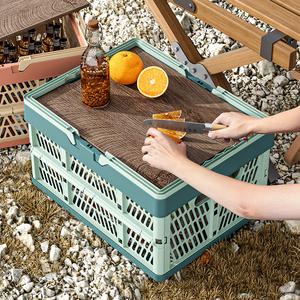 Cestas de Almacenamiento Plegables de Plástico al por Mayor, Caja de Almacenamiento para Picnic, Cesta de Plástico Plegable para Exteriores con Asa para Organizar - Product Image 3