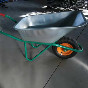 WB6418 Heavy Duty Metal Garden Wheelbarrow with <strong>150kg</strong> Load Capacity and Pneumatic Flat Free <strong>Wheel</strong> Hand Cart for Farms &amp; Gardens - Product Image 1