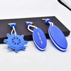<b>Custom</b> Simple Irregular Floating EVA Light Keychain Buoyant <b>Key</b> <b>Ring</b> with Silk Screen Printing for Promotional Gifts - Product Image 1