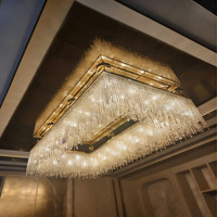 Lustre de restaurant moderne de luxe, design nordique, lampes suspendues pour tables de salle à manger de villas, lustre en cristal