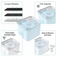 Fontaine à eau intelligente pour animaux de compagnie, abreuvoir automatique pour chat et chien, filtration à 3 couches, contrôle par application, rappel de niveau d'eau faible, utilisation en intérieur