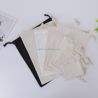 Vente en gros taille personnalisée écologique recyclé uni grand fourre-tout en coton imprimé pochette en toile cordons sacs à poussière avec logo en corde