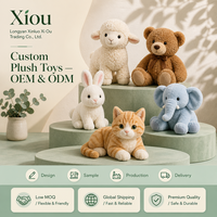 Quantité minimale de commande faible, jouets en peluche personnalisables, broderie de logo personnalisée, rembourrage doux, cadeaux de fêtes, échantillon rapide