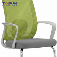 Chaise de bureau ergonomique moderne en maille respirante avec coussin en éponge haute élasticité, support lombaire et base en fer pour atelier et chambre à coucher – Vente en gros