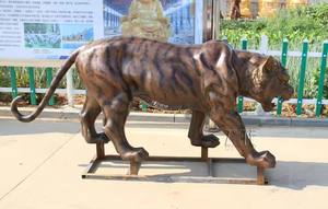 Echt Formaat Metalen Sculptuur Levensgrote Bronzen Tijgerbeeld - Product Image 3