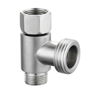 Raccord en T en laiton 3/8', 1/2', 9/16' à 3 voies, vanne de remplissage, adaptateur de déviateur de toilettes, connecteur de vanne, accessoires - Product Image 1