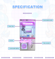 Zormen usine en gros monnayeur petite Machine de jeu d'arcade de bonbons pas cher Mini peluche jouet cadeau grue griffe avec accepteur de facture