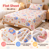 Vente en gros usine – Nouvel ensemble de draps plats 4 pièces en coton imprimé doux pour enfants, taie d'oreiller personnalisée, idéal pour cadeau, maison et école