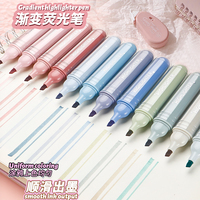 Stylo surligneur Xin Bowen à 4 couleurs dégradées, pointe en fibre, pastel doux, tête en forme de hache de 4 mm, marqueur artistique pour graffiti