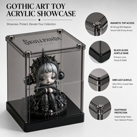 Vitrine d'exposition spacieuse en acrylique transparent avec couvercle magnétique - Rangement anti-poussière pour figurines et objets de collection