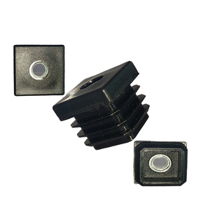 Hz20 <b>Square</b> Tube Plug 20 Mm Black Plastic With M8 <b>Nut</b> For Furniture Foot End Cap - Product Image 5
