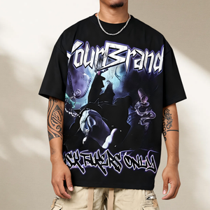 Camisetas Personalizadas con Logotipo de Marca, Estilo Vintage, Hombros Caídos, Impresión DTG, Camisetas Gráficas para Hombre - Product Image 1