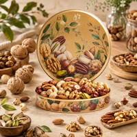 Boîte en métal personnalisée, boîtes en métal rondes, emballage cadeau pour dattes, fruits secs, noix, festival du Ramadan et cadeaux culinaires
