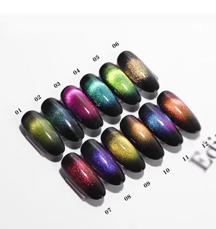 12 colors magic cat eye magnetic nail gel two color cat eye gel nail polish product cross-border