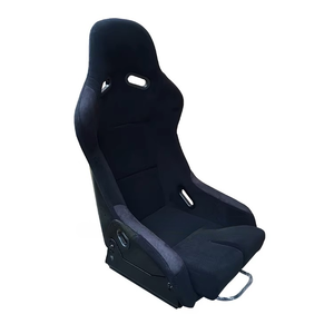 Asiento de coche de carreras de cuero genuino MR para McLaren 650 terciopelo negro costura roja Kootu tija de sillín de carbono piezas de asiento de coche de cuero genuino - Product Image 5