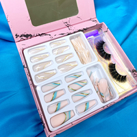 Gefälschte Presse auf Nägeln Nerz Vegan Lash Vendor Großhandel Private Label Full Strip Wimpern Verpackung Benutzer definierte 3D 5D Nerz Wimpern Bo