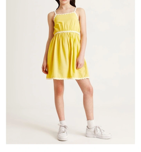 Vestido de algodón para niñas a la moda, conjunto de verano con detalles decorativos bonitos, tela ligera, cómoda y agradable para la piel - Product Image 5