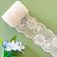 Dentelle large en nylon et élasthanne à motif floral, 8 cm, élastique double face, design européen, accessoires pour sous-vêtements et jupes