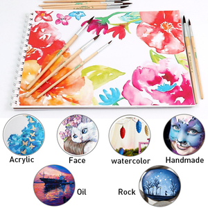 Petits pinceaux à <span class=keywords><strong>peinture</strong></span>, 4 pièces, poils de cheval, pinceaux ronds pour détails, pour la <span class=keywords><strong>peinture</strong></span> à l'huile, à l'aquarelle, au visage, à l'acrylique, pour la salle de classe - Product Image 5