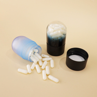 Bouteille en verre vide en forme de capsule de 120 CC, couleur personnalisée, pour emballage de pilules, comprimés, suppléments, bonbons et gommes