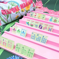 Tuiles de Mahjong Américain Matcha Pearl Garden, lot de 160, motifs papillon, abeille, champignon, fleur, en stock, personnalisation OEM/ODM