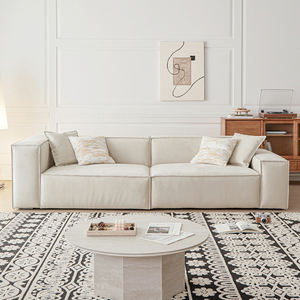 أريكة إيطالية بسيطة التصميم للشقق وغرف المعيشة، بخطوط مستقيمة ومقاومة لخدوش القطط، مصنوعة من قماش مصقول - Product Image 2