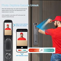 Cerradura de puerta biométrica inteligente digital con reconocimiento facial 3D, aplicación de puerta de madera de aluminio, cerradura de huella dactilar Wifi para seguridad del hogar