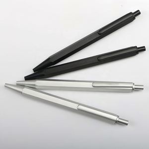 Fashion Delicate Hexagonal Ballpoint <b>Pen</b> Aluminum Pole Press Push Custom Logo Promotional Gift Blue/Black Ink Office School Use - Product Image 4