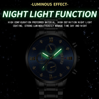 Reloj Fngeen 5080 para Hombre, Movimiento de Cuarzo, Correa de Acero Inoxidable, Resistente al Agua, Calendario, Reloj de Pulsera Casual de Negocios de Lujo
