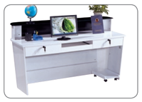 Bureau de réception moderne en MDF, taille personnalisée, design minimaliste moderne pour salons de coiffure, hôpitaux - Personnalisable pour bureaux commerciaux