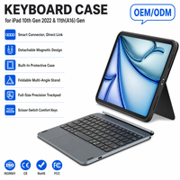 Étui Clavier pour Tablette iPad 11e Génération A16 2025 – Idéal Étudiants, Support Multi-Angles, Trackpad, Rétroéclairé, Protection Arrière